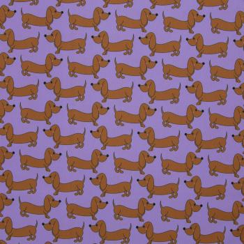 Outdoorstoff Happy Collection Dackel braun/flieder by Swafing von Cherry Picking